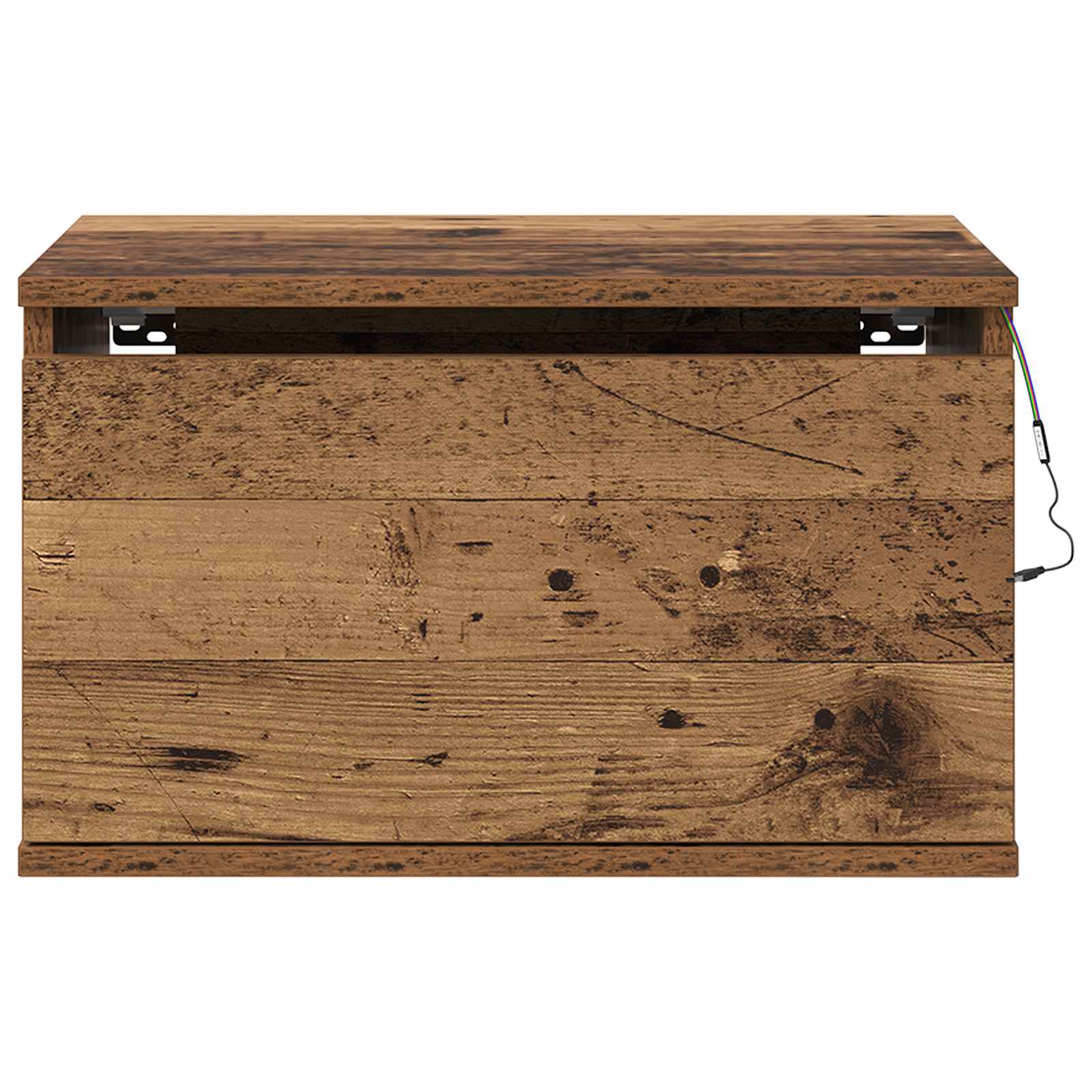Mobiletto da comodino a parete con cassetto 2 pcs Legno vecchio | homemem39
