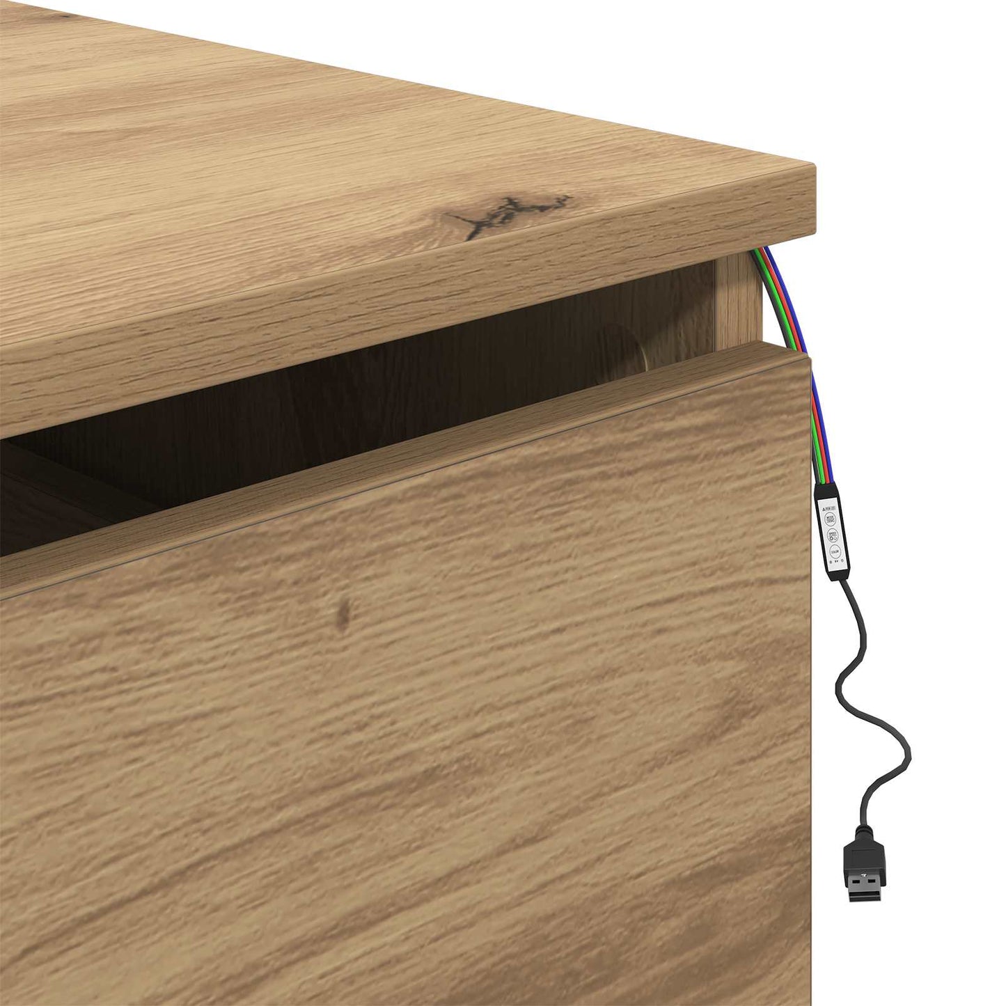Mobiletto da comodino a parete Rovere artigianale