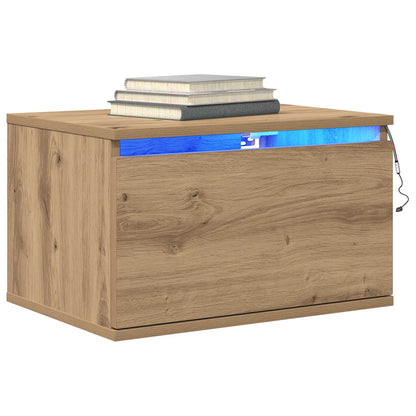 Mobiletto da comodino a parete con cassetto Rovere artigianale