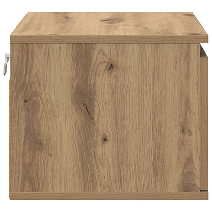 Mobiletto da comodino a parete con cassetto Rovere artigianale | homemem39