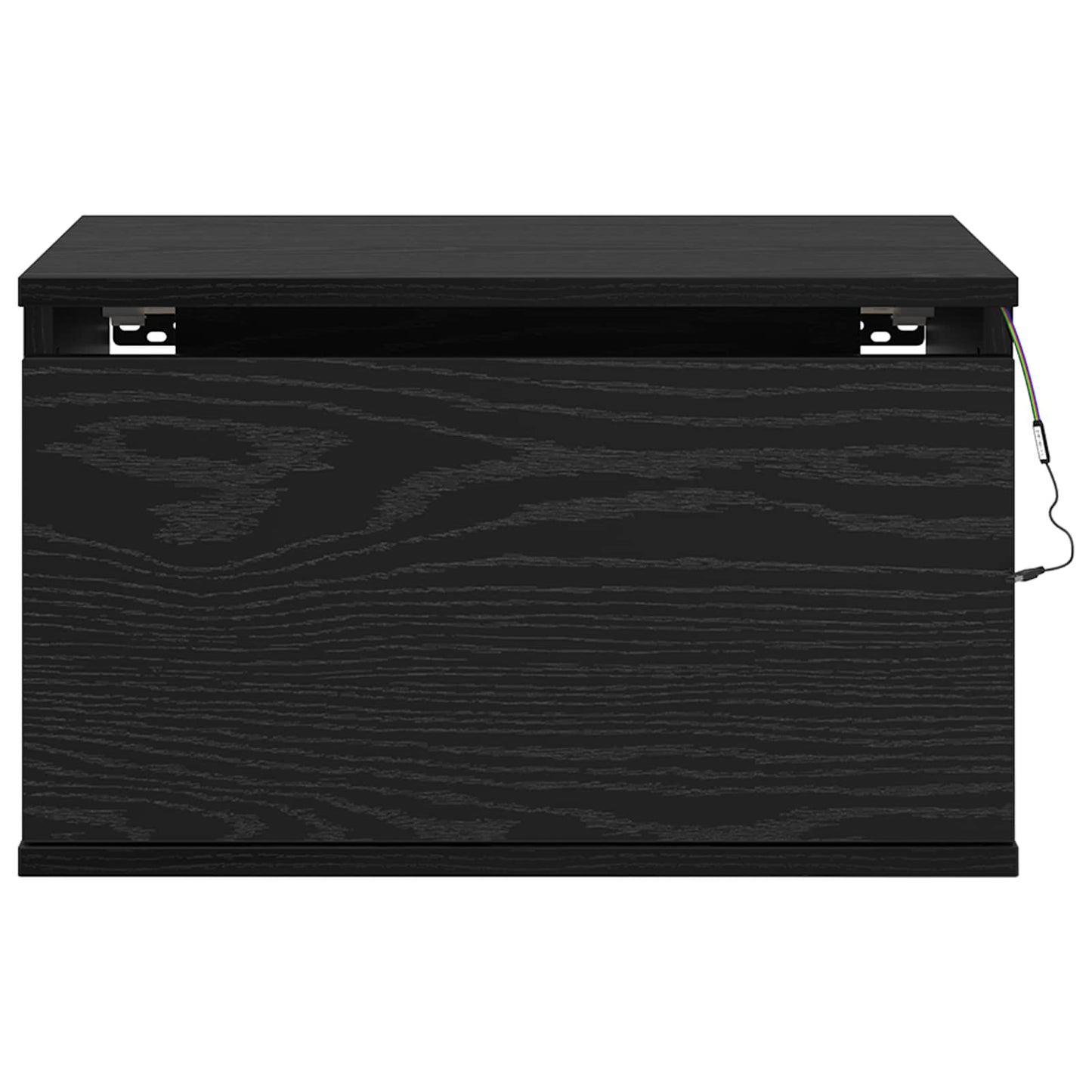 Mobiletto da comodino a parete Rovere Nero 50 x 36 x 30 cm | homemem39