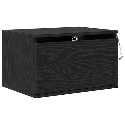 Mobiletto da comodino a parete con cassetto 2 pcs Rovere Nero | homemem39