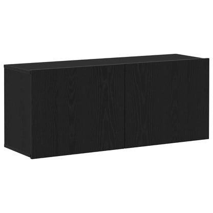 Set mobile TV Rovere Nero 100 x 30 x 41 cm Legno multistrato