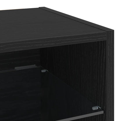 Armadio da letto a muro LED 2 pz Nero 30 x 28,5 x 30 cm