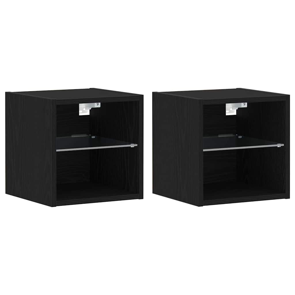 Set mobile TV 2 pcs Nero 30 x 28,5 x 30 cm Legno multistrato