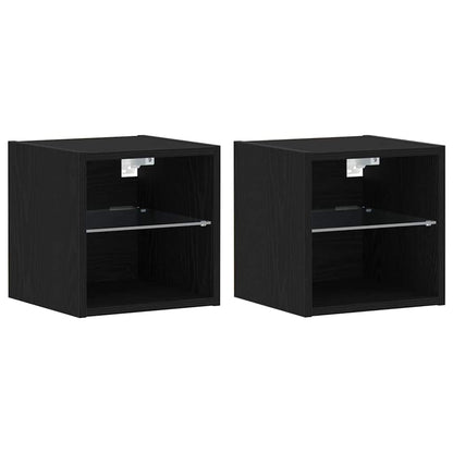 Set mobile TV 2 pcs Nero 30 x 28,5 x 30 cm Legno multistrato