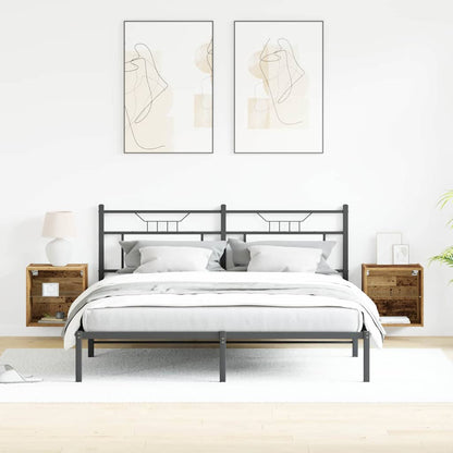 Mensola galleggiante con luce LED con lo scaffale 2 pcs Marrone