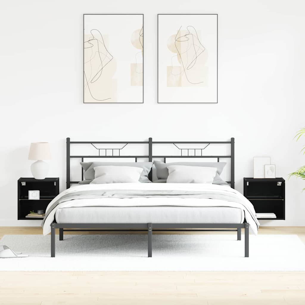 Mensola sospesa 2 pcs Nero 40 x 28.5 x 40 cm Legno multistrato