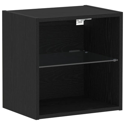 Mensola sospesa 2 pcs Nero 40 x 28.5 x 40 cm Legno multistrato
