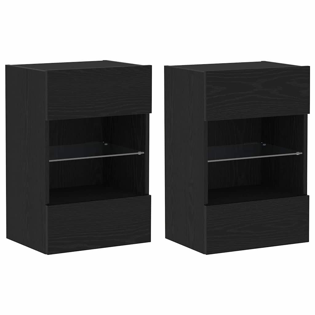 Set mobile TV 2 pcs Nero 40 x 30 x 60,5 cm Legno multistrato