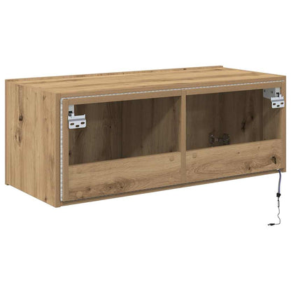 Mobile TV da parete 80 x 35 x 31 cm Rovere artigianale