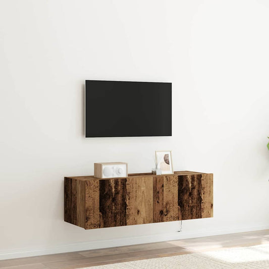 Mobile TV da parete 2 pcs Legno vecchio 100 x 35 x 31 cm