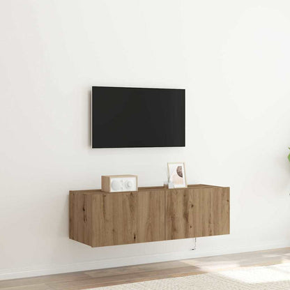 Mobile TV da parete rovere artigianale 100 x 35 x 31 cm