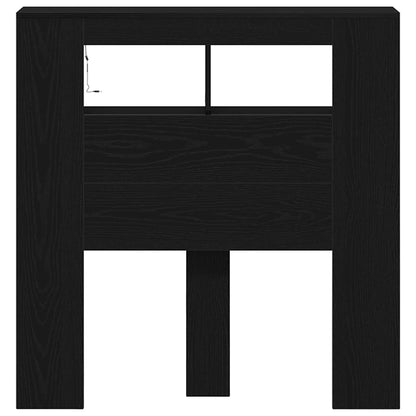 Testiera LED con lo scaffale Rovere nero 100 x 18.5 x 103.5 cm