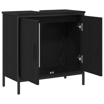 Armadio per Lavabo da Bagno Rovere Nero 60 x 30 x 60 cm | homemem39