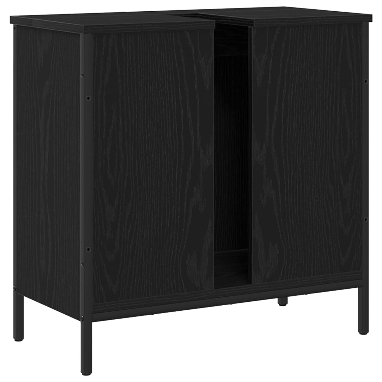 Armadio per Lavabo da Bagno Rovere Nero 60 x 30 x 60 cm | homemem39