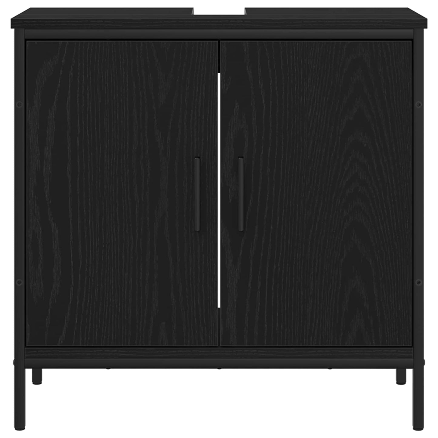 Armadio per Lavabo da Bagno Rovere Nero 60 x 30 x 60 cm | homemem39