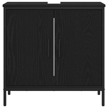 Armadio per Lavabo da Bagno Rovere Nero 60 x 30 x 60 cm | homemem39