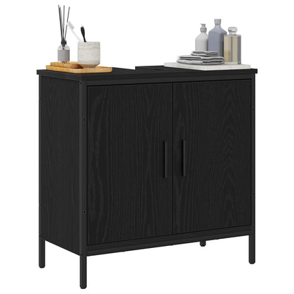 Armadio per Lavabo da Bagno Rovere Nero 60 x 30 x 60 cm | homemem39
