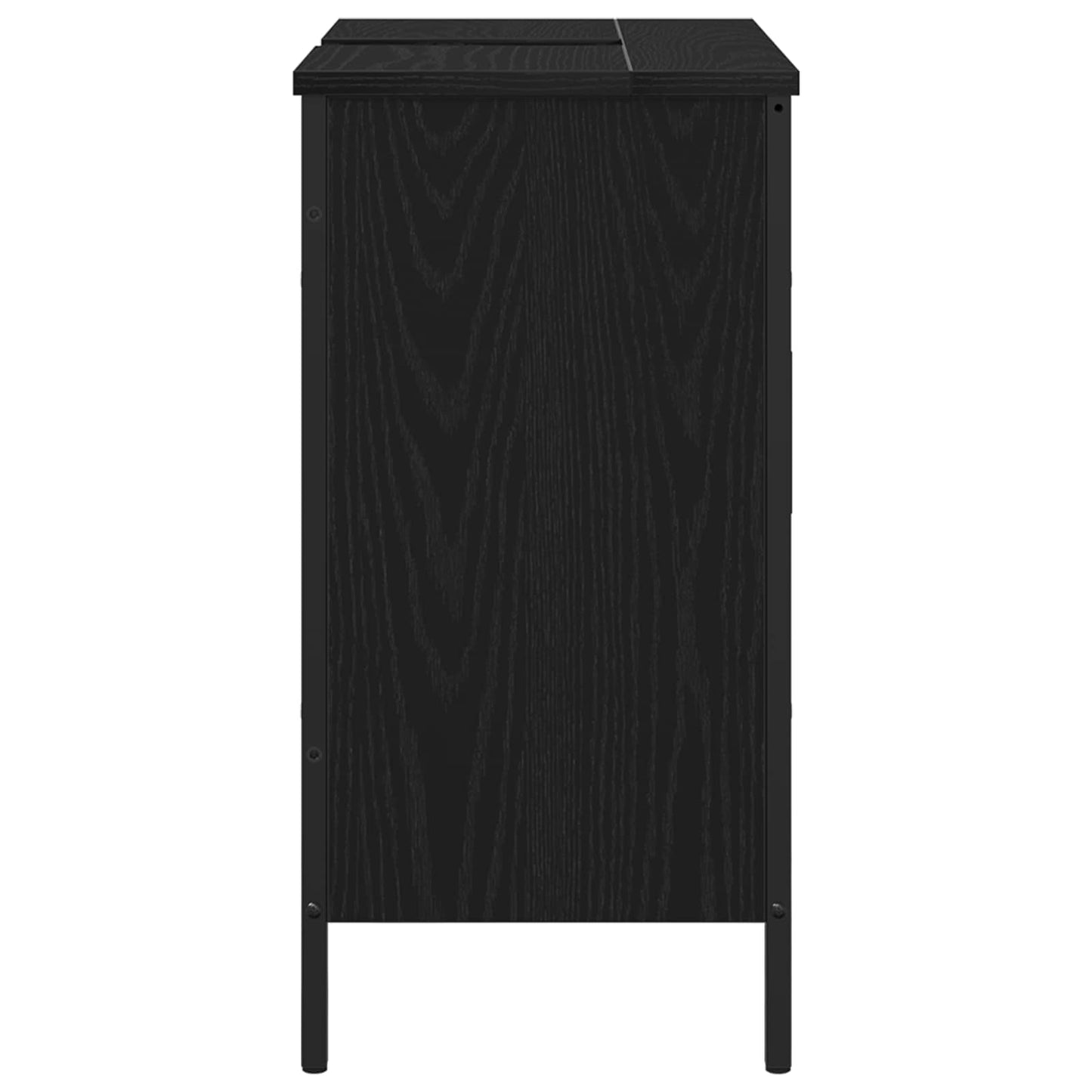 Armadio per Lavabo da Bagno Rovere Nero 60 x 30 x 60 cm | homemem39