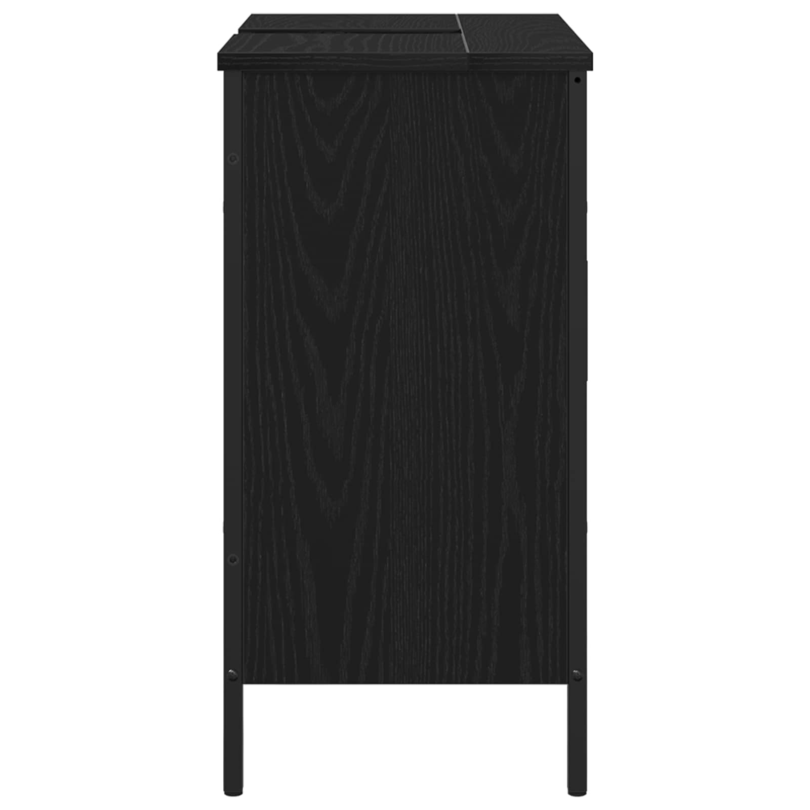 Armadio per Lavabo da Bagno Rovere Nero 60 x 30 x 60 cm | homemem39