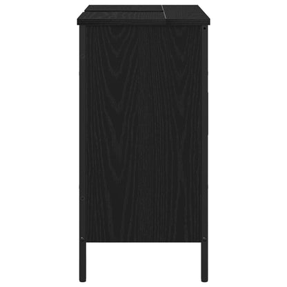 Armadio per Lavabo da Bagno Rovere Nero 60 x 30 x 60 cm | homemem39