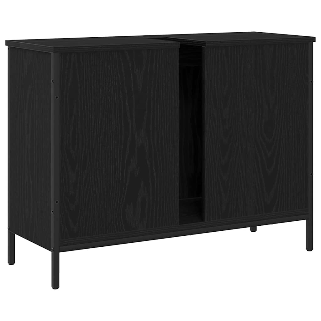 Armadio per Lavabo da Bagno Rovere Nero 80 x 30 x 60 cm | homemem39