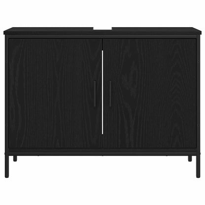 Armadio per Lavabo da Bagno Rovere Nero 80 x 30 x 60 cm | homemem39
