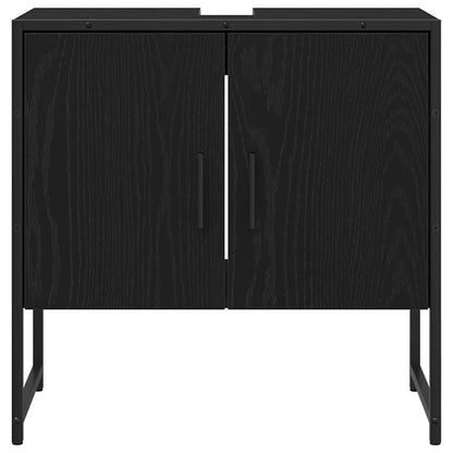 Armadio per Lavabo da Bagno Rovere Nero 60 x 30 x 60 cm