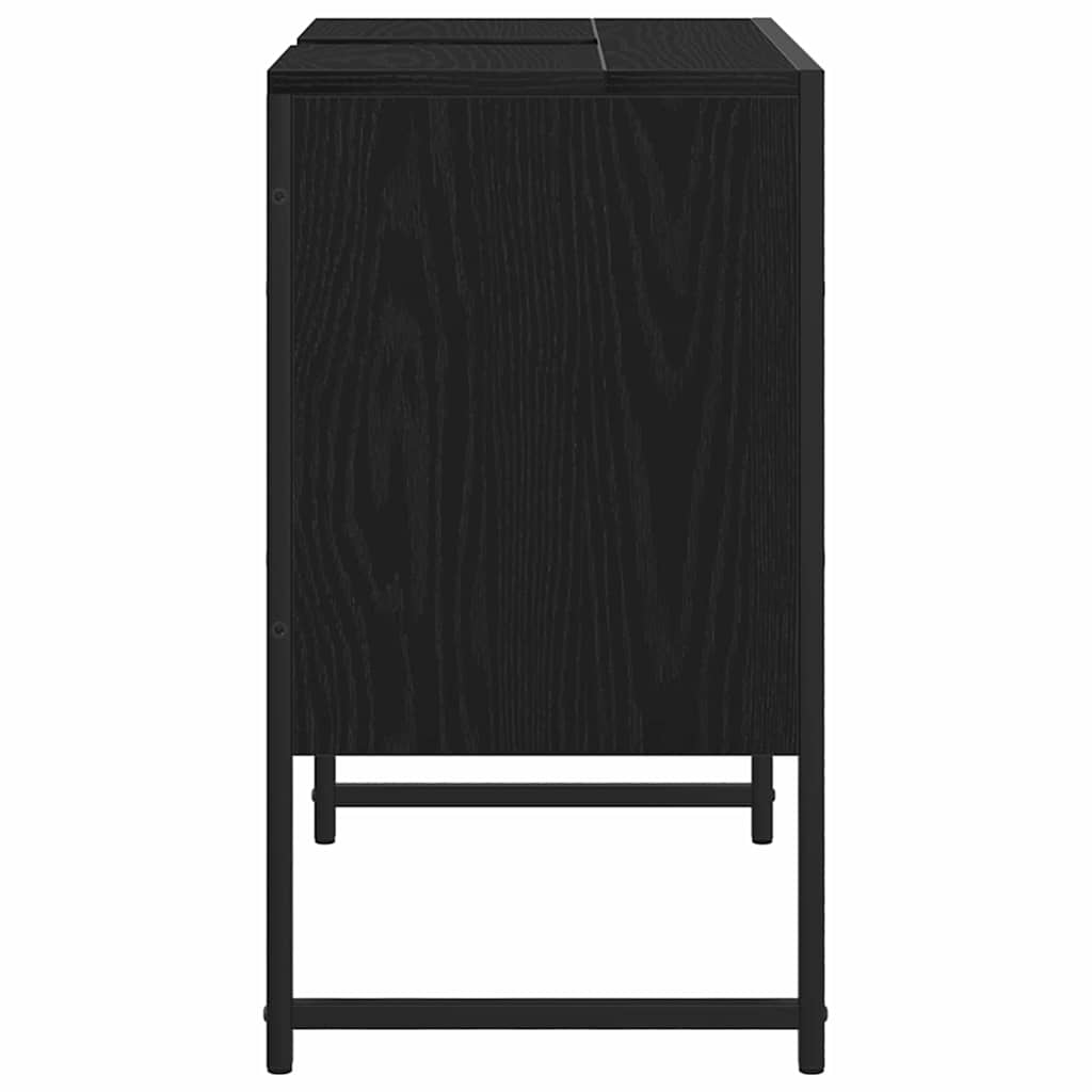 Armadio per Lavabo da Bagno Rovere Nero 60 x 30 x 60 cm | homemem39