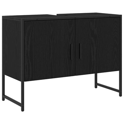 Armadio per Lavabo da Bagno Rovere Nero 80 x 30 x 60 cm | homemem39