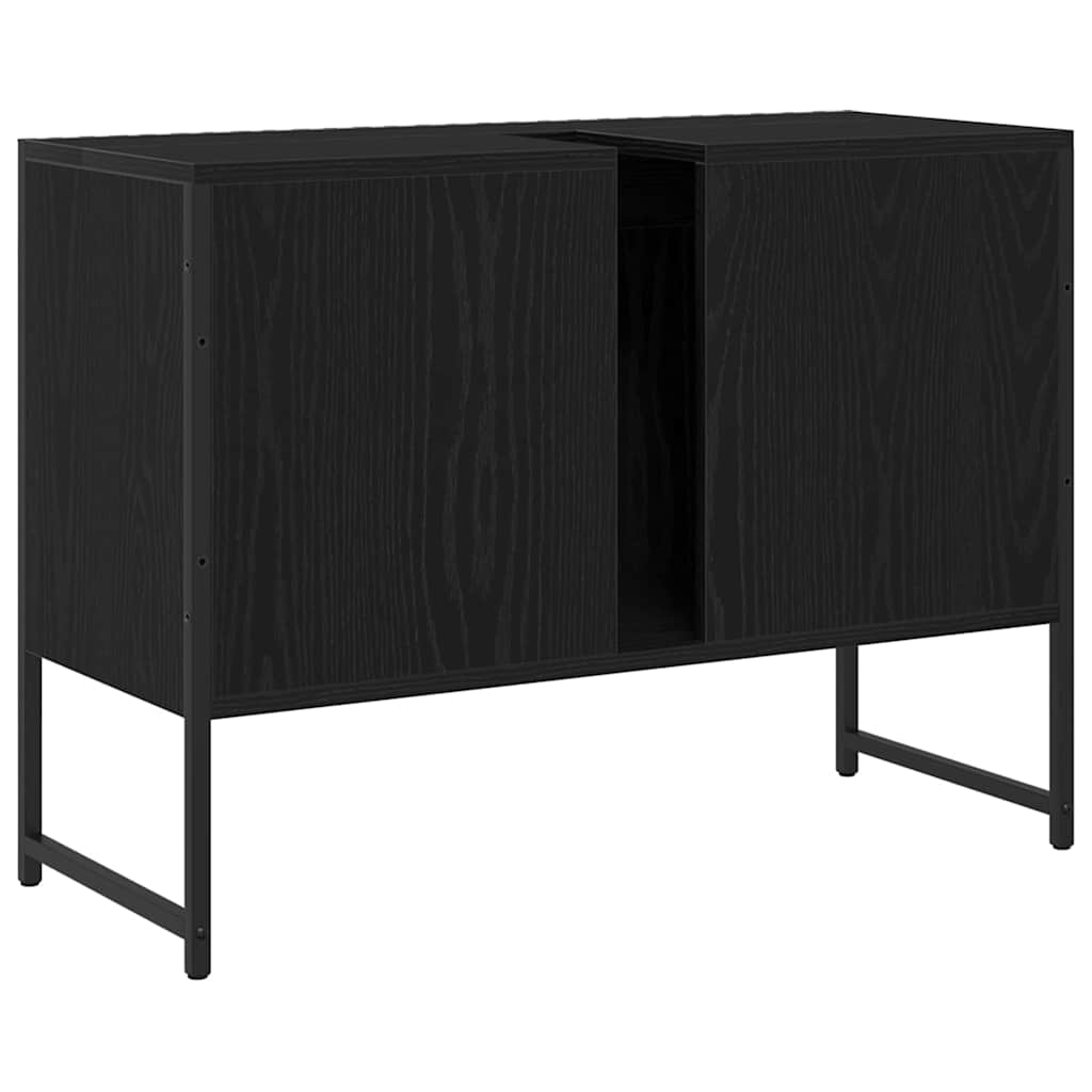 Armadio per Lavabo da Bagno Rovere Nero 80 x 30 x 60 cm | homemem39