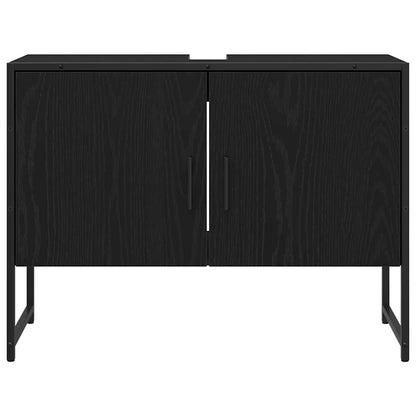 Armadio per Lavabo da Bagno Rovere Nero 80 x 30 x 60 cm | homemem39