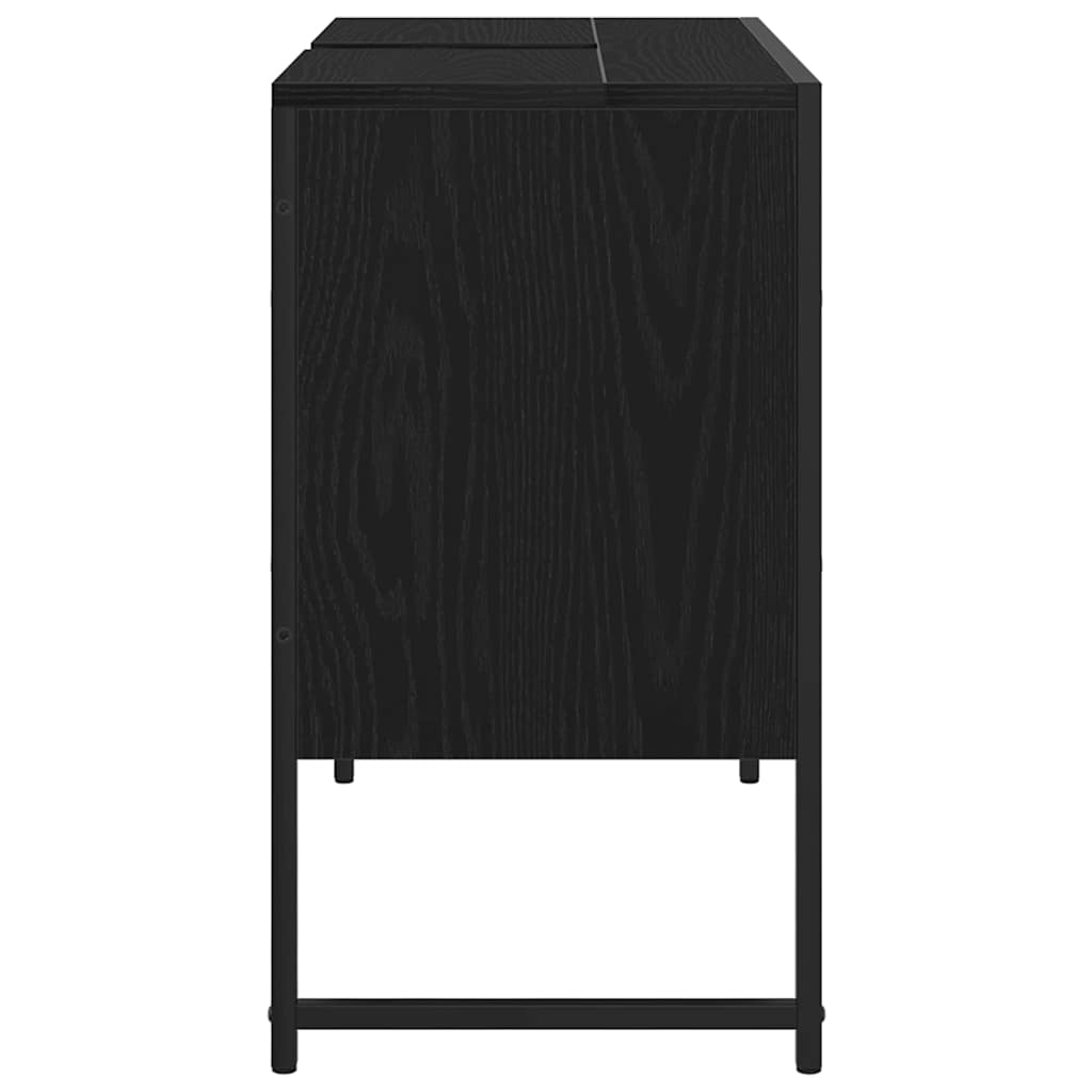 Armadio per Lavabo da Bagno Rovere Nero 80 x 30 x 60 cm | homemem39