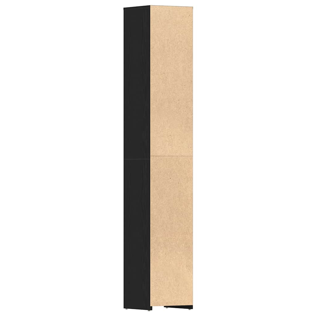 Mobile da Bagno Rovere Nero 30x30x183,5 cm in Truciolato | homemem39