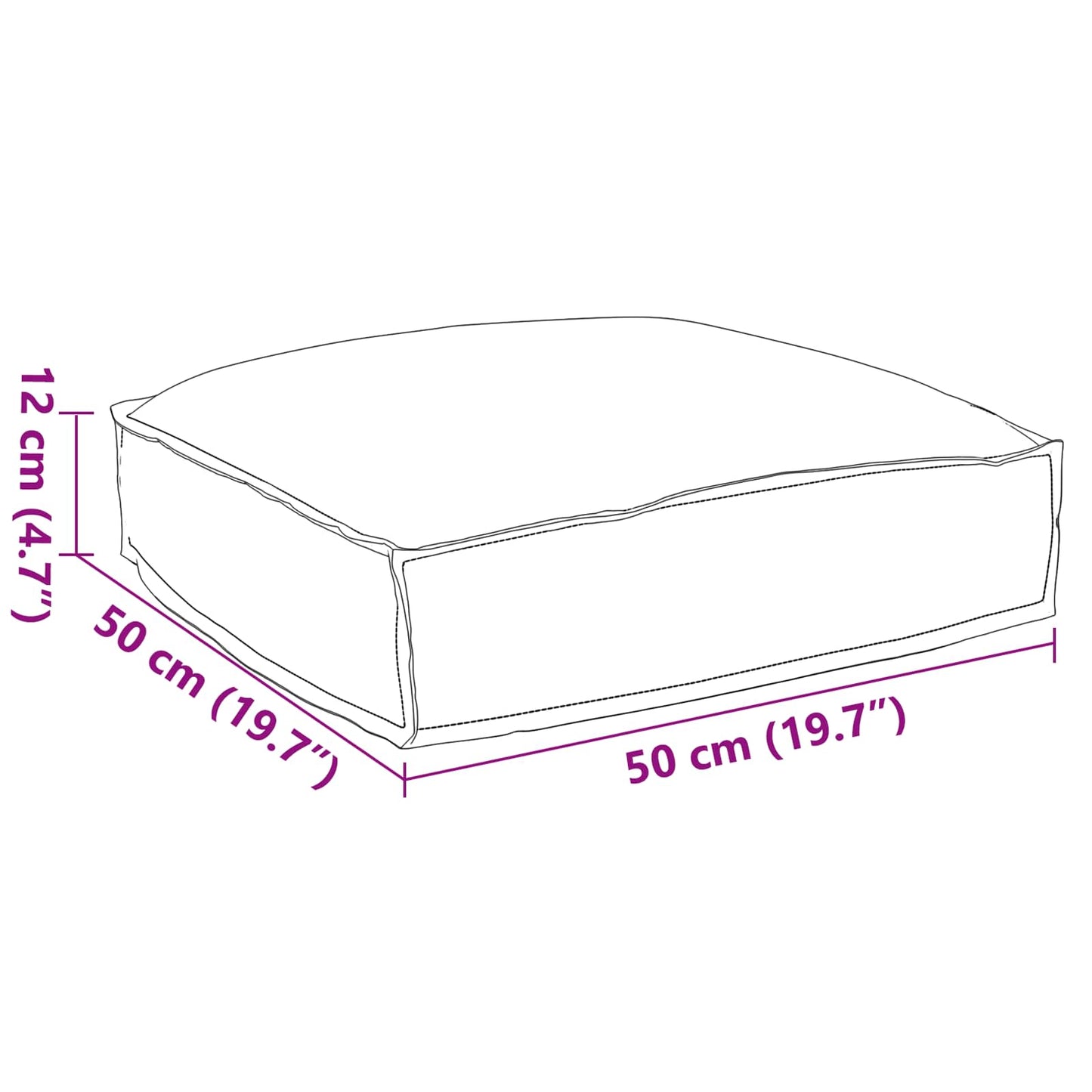 Cuscino Beige 50 x 50 x 12 cm Tessuto Oxford | homemem39