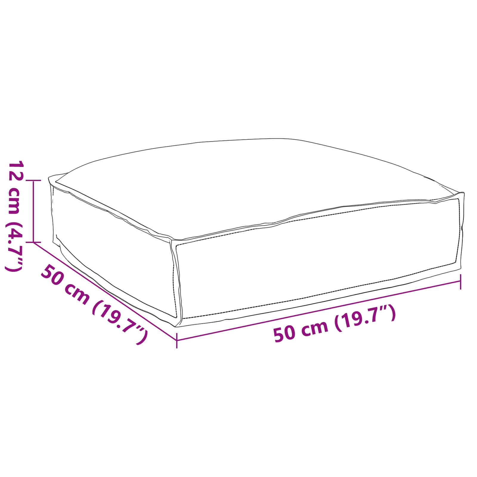 Cuscino Beige 50 x 50 x 12 cm Tessuto Oxford | homemem39