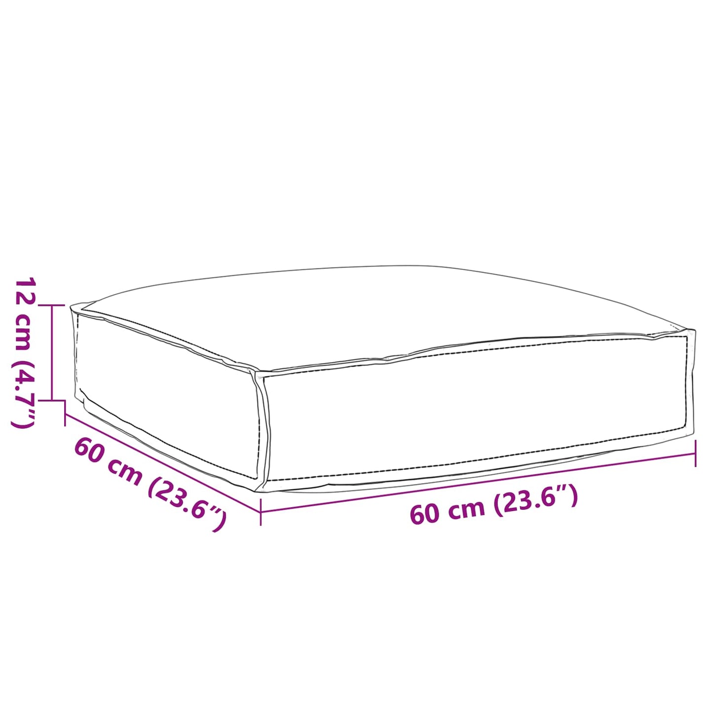 Cuscino Grigio 60 x 60 x 12 cm Tessuto Oxford | homemem39