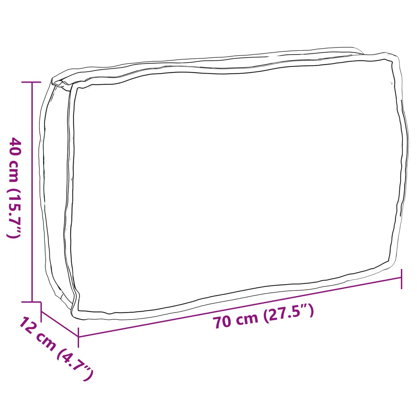 Cuscino Grigio 70 x 40 x 12 cm Tessuto Oxford | homemem39