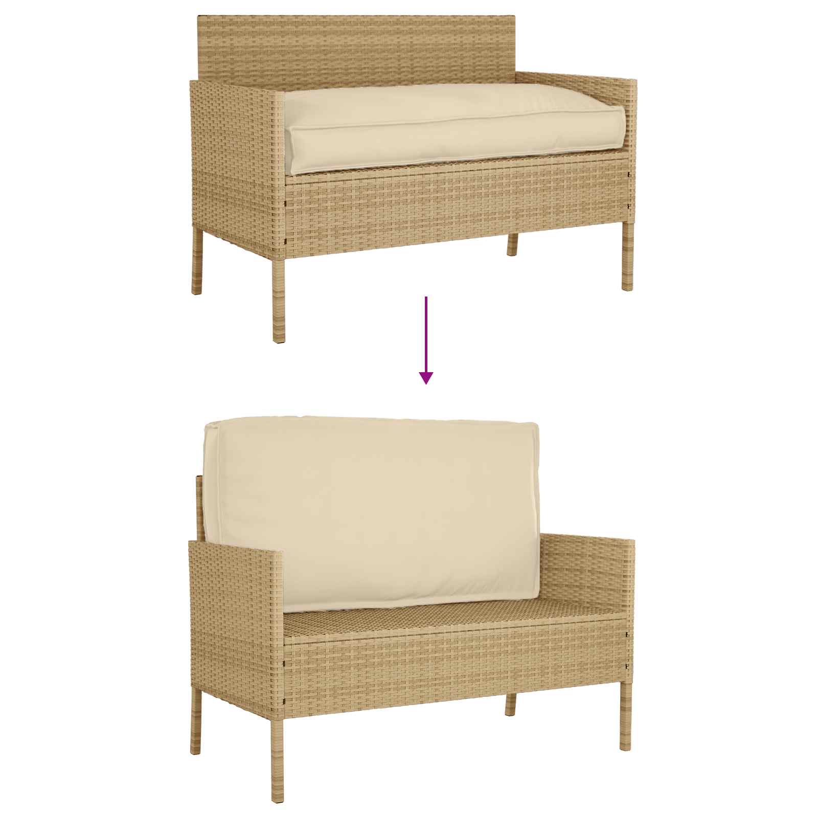 Cuscino Beige 120 x 60 x 12 cm Tessuto Oxford | homemem39