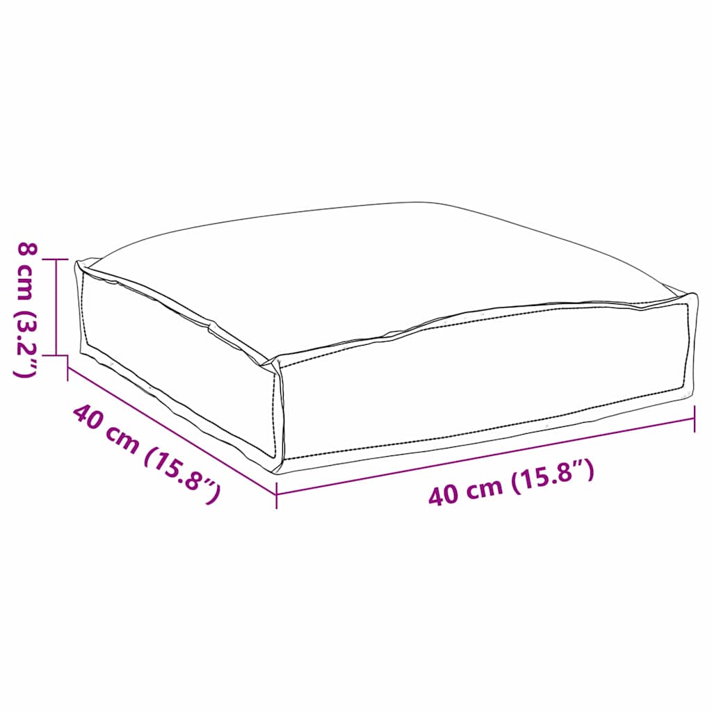 Cuscino 2 pcs Antracite 40 x 40 x 8 cm Tessuto Oxford | homemem39