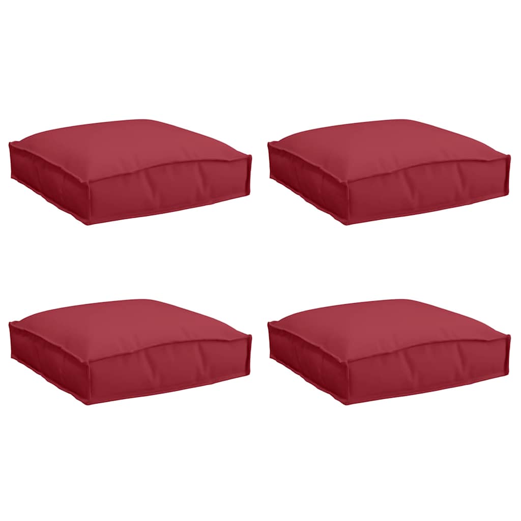 Cuscino 4 pcs Rosso Vino 40 x 40 x 8 cm Tessuto Oxford | homemem39