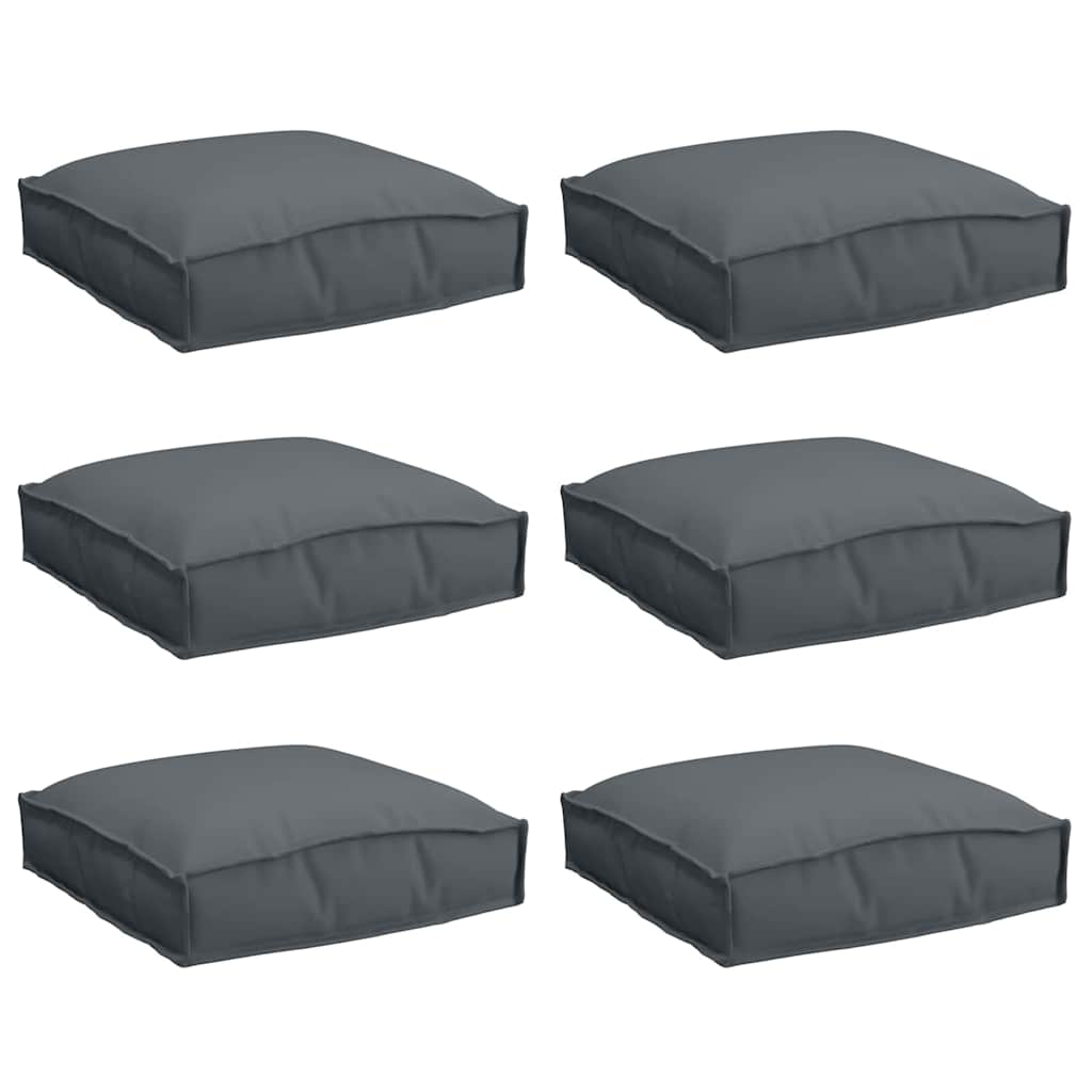 Cuscino 6 pcs Antracite 40 x 40 x 8 cm Tessuto Oxford | homemem39