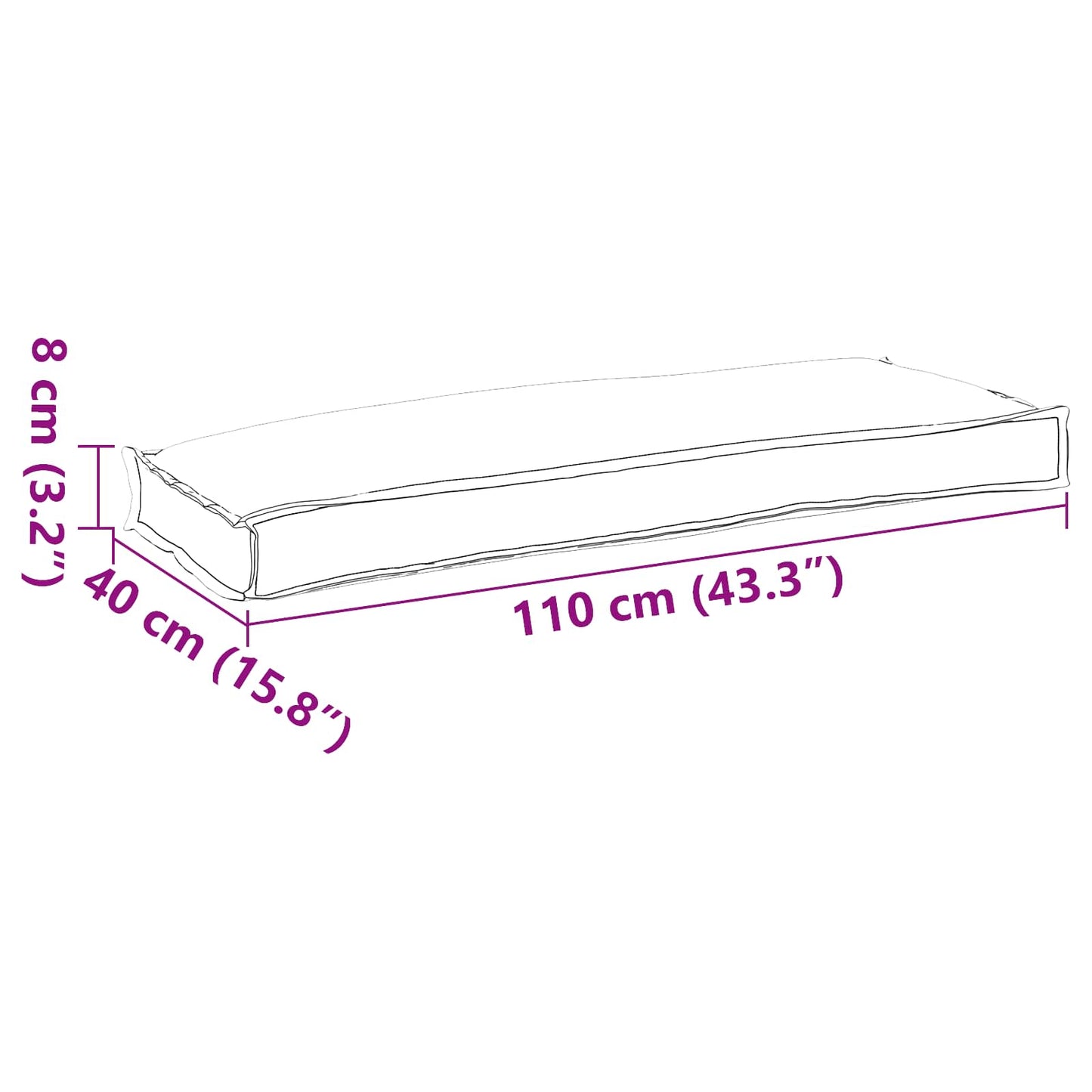 Cuscino Grigio 110 x 40 x 8 cm Tessuto Oxford | homemem39