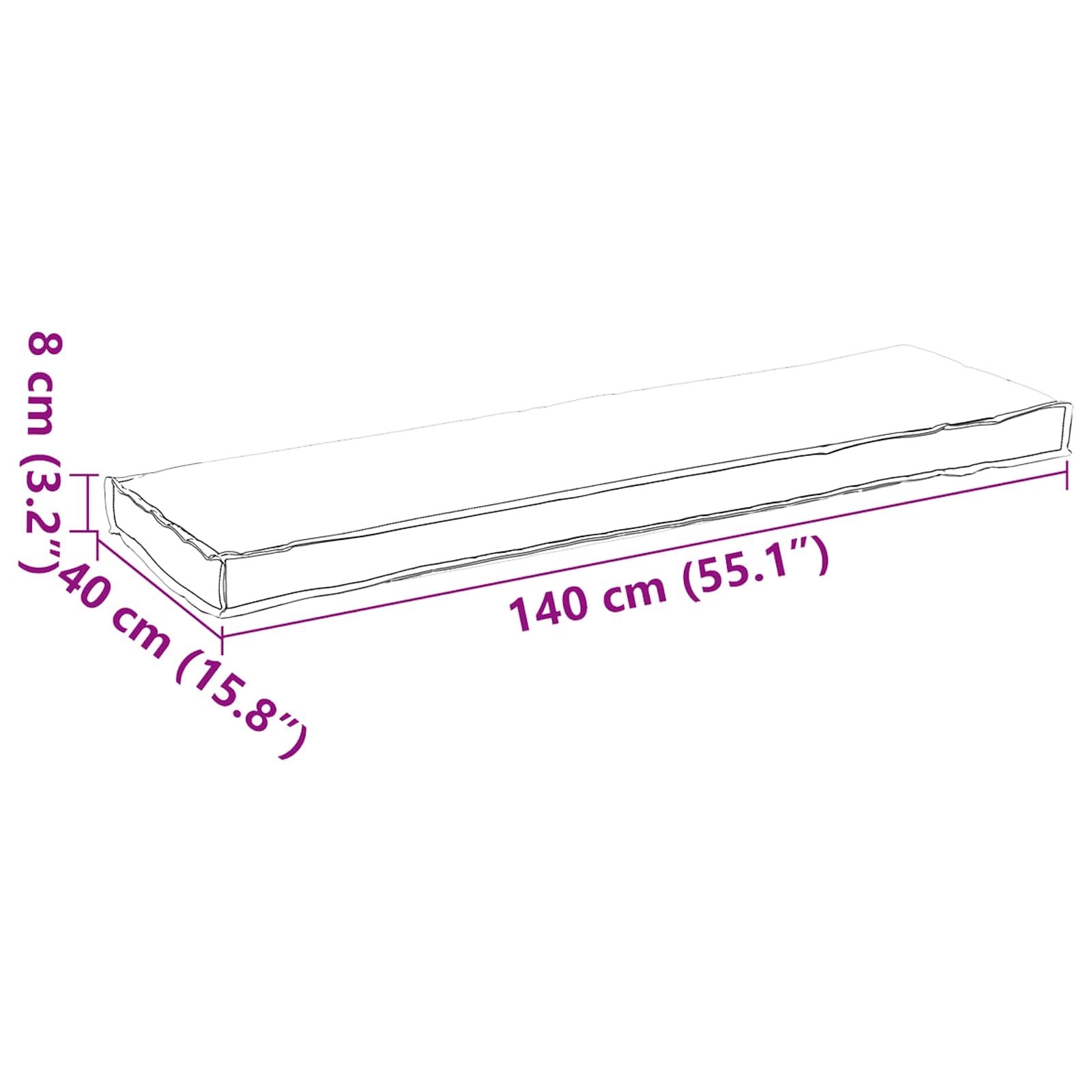 Cuscino Talpa 140 x 40 x 8 cm Tessuto Oxford | homemem39