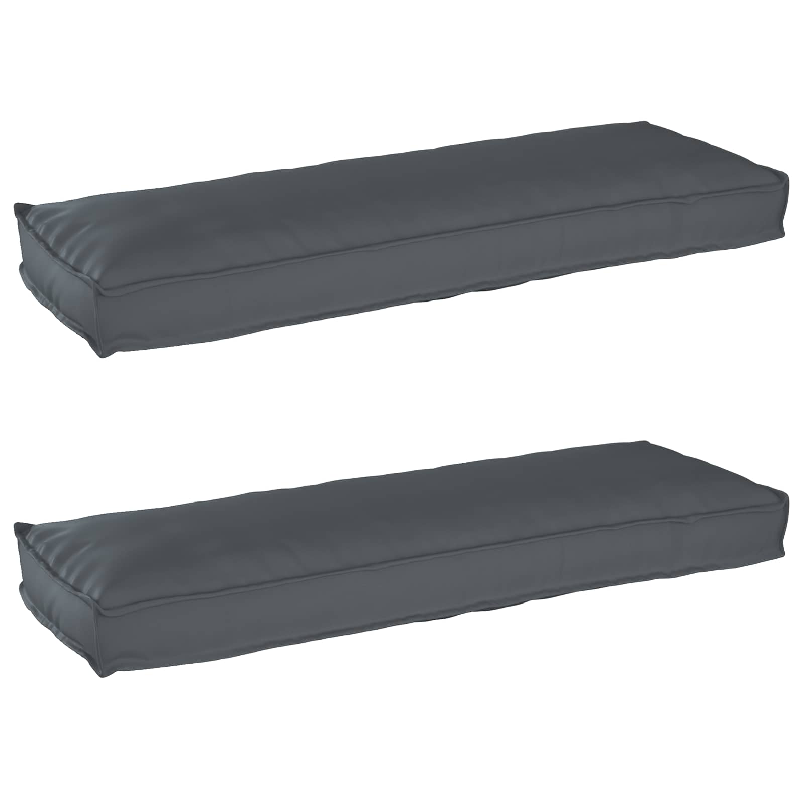 Set di Cuscini per Pallet 2 pcs Antracite 120 x 40 x 8 cm | homemem39