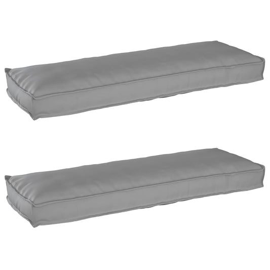 Set di Cuscini per Pallet 2 pcs Grigio 120 x 40 x 8 cm | homemem39