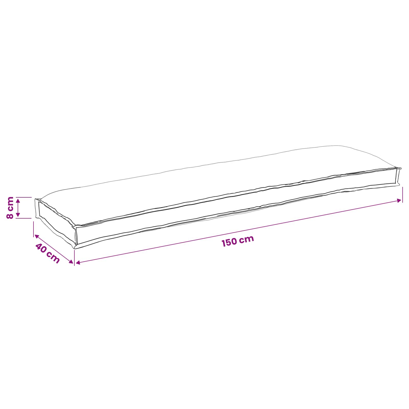 Set di Cuscini per Pallet 2 pcs Crema 150 x 40 x 8 cm | homemem39