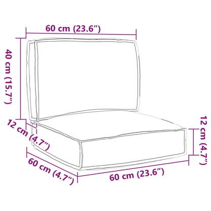 Set di Cuscini per Pallet 2 pcs Antracite Tessuto Oxford | homemem39