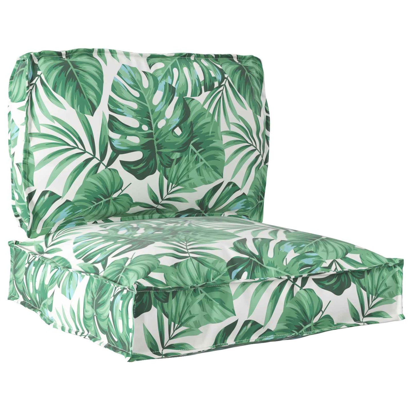 Set di Cuscini per Pallet Floreale 2 pcs Motivo Foglia Verde | homemem39